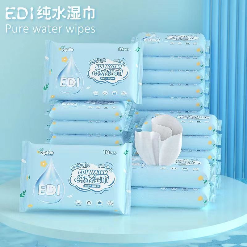 Small Bag Of Wet Tissue Baby Hand Fart Disposable Pure Water Wipes Face Towel Mini Portable Travel Essential Outfit - Image 3